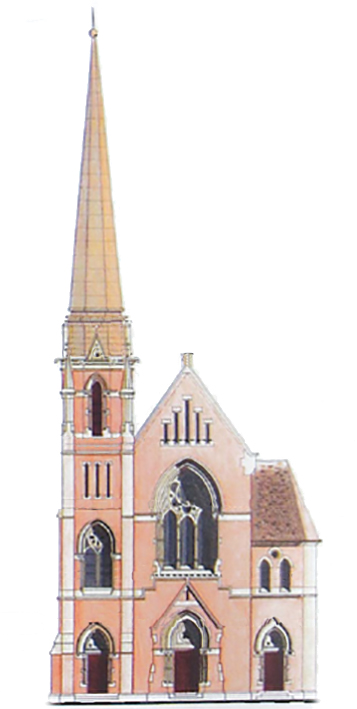 Church and Spire Drawing
